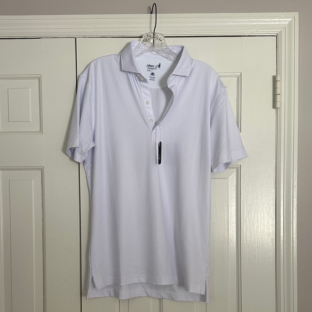 Johnnie O Men's Small White Polo Shirt NWT